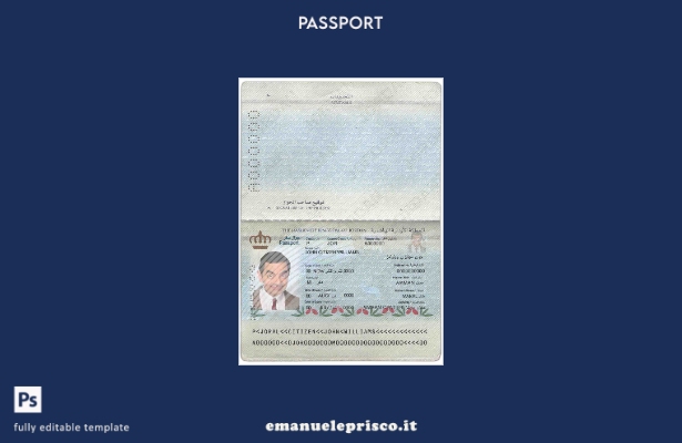modello di passaporto giordano in stile verificato